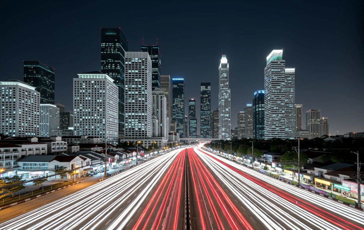 Bangkok skyline at night